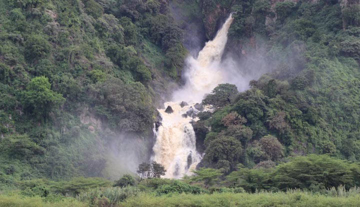 A view of Nkusi Falls in Semuliki National Park