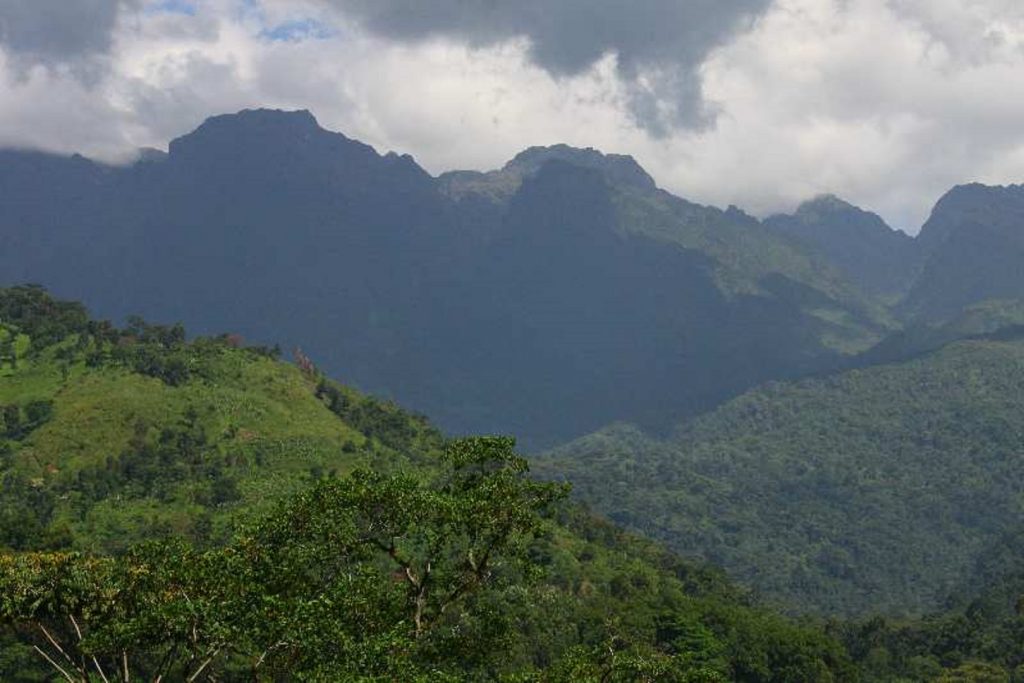 A closer view of Rwenzori Mountain ranges