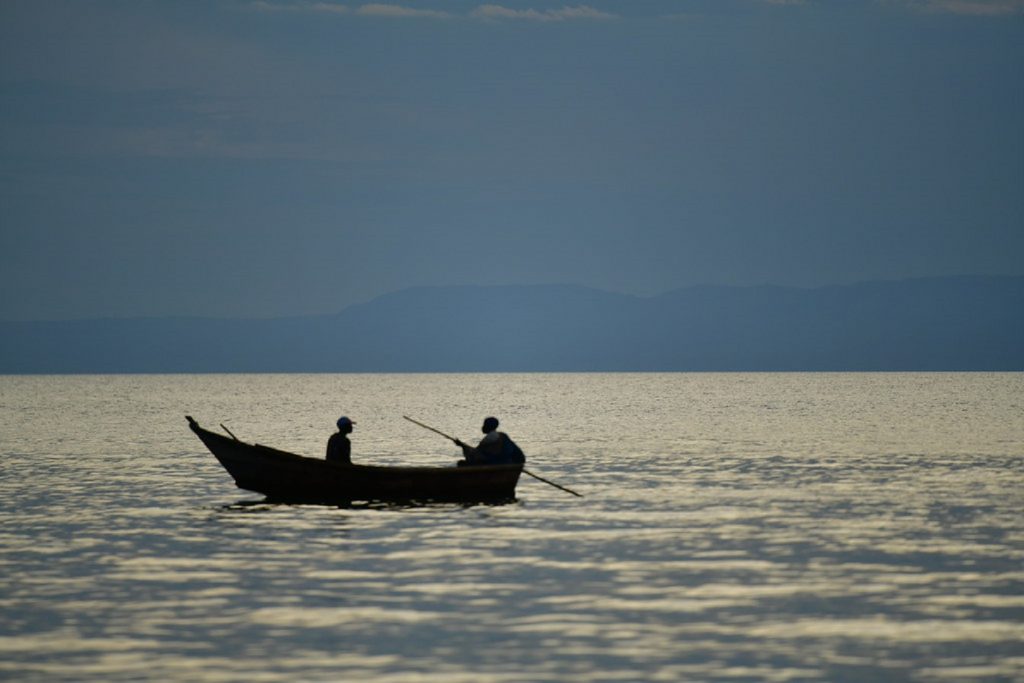 A canoe ride on Lake Albert near Semuliki National Park